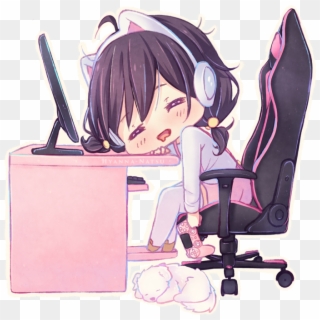 Chibi Anime Girl Gaming Clipart