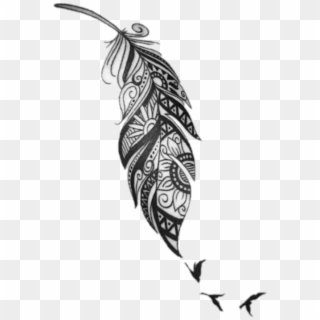Feather Tattoo Designs On Leg Clipart