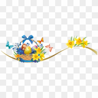 Easter Deco With Egg Basket Png Clipart Picture Transparent Png