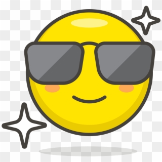 012 Smiling Face With Sunglasses - Smiling Face Clipart