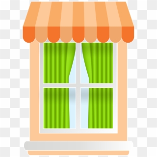Curtains Clipart Best Quality - Orange Window Clipart - Png Download