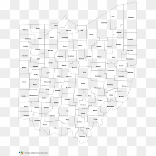 Ohio Counties Outline Map - Line Art Clipart