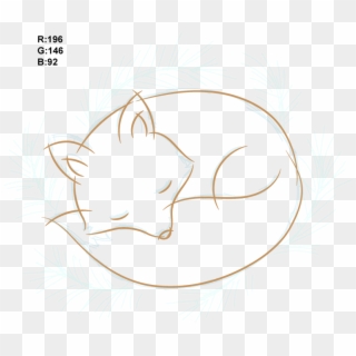 Sleeping Fox Drawing Outline - Sleeping Fox Outline Drawing Clipart
