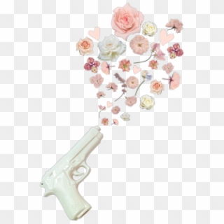 White Gun Flowers Pink Cream Polyvore Moodboard Filler - R Flowers Tumblr Png Clipart
