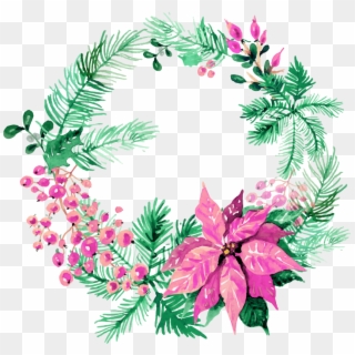 Free Png Watercolor Christmas Wreath Png Images Transparent - Merry Christmas Watercolor Png Clipart