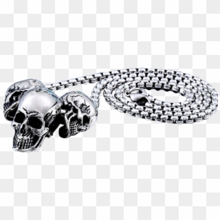 Gothic Attitude Triple Skull Necklace - Necklace Clipart