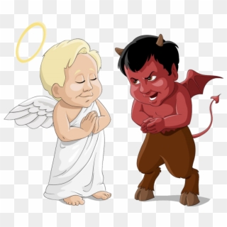#mq #devil #angel #good #bad - Baby Angel And Baby Devil Clipart