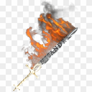 “ Transparent Flaming Sword That Says 'misandry' For - Flame Clipart