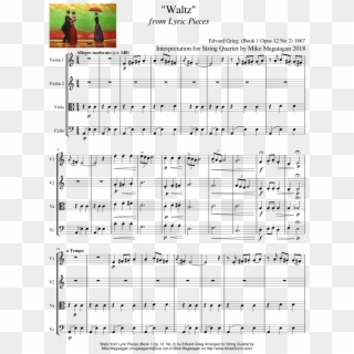 Waltz From Lyric Pieces For String Quartet - Mama And Papas California Dreamin 2 Singstimme Clipart