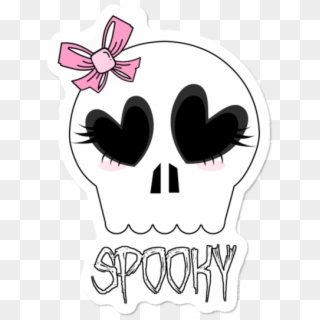 Spooky Cutie Skull Sticker - Skull Clipart