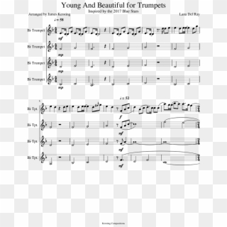 Young And Beautiful For Trumpets Sheet Music For Trumpet - Willy Wonka Pure Imagination Trumpet Sheet Music Clipart