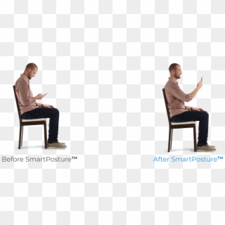 Man Using Posture Reminder - Sitting Clipart