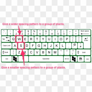 Wider/smaller Plant Spacing - Keyboard Template Printable Clipart
