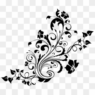 Drawing Desings Swirl - Black And White Flower Pattern Png Clipart