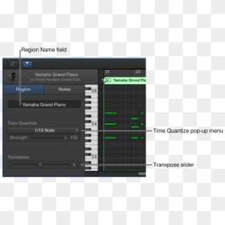 Piano Roll Editor Inspector In Region Mode, Showing - ガレージ バンド キャッチ ボタン Clipart