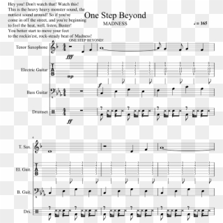 Madness One Step Beyond Sheet Music Made By Plymike - Sheet Music Clipart