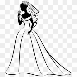 Wedding Dress Clipart Png Download - Bride Clipart Black And White Transparent Png