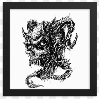 Load Image Into Gallery Viewer, Demon Skull Framed - Illustration Clipart