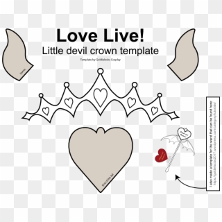 Love Live Crown Littledevil Wand Template - Cartoon Clipart
