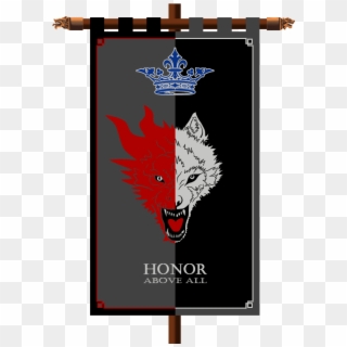House Stark-targaryen Banner - House Stark And House Targaryen Clipart