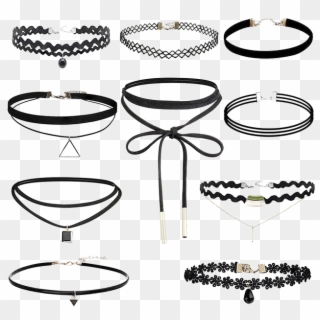 Black Leather Choker Kawai - Different Styles Of Chokers Clipart