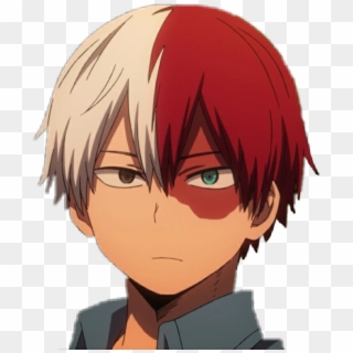 Todoroki Shouto Bokunoheroacademia Myheroacademia Bnha - Anime A Boy With White And Red Hair Clipart