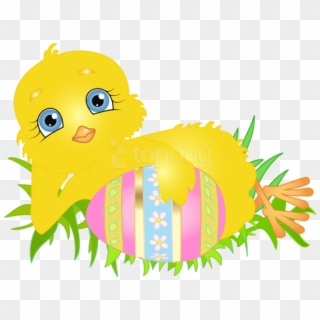Free Png Download Easter Chick With Egg Png Images - Easter Chick Transparent Background Clipart