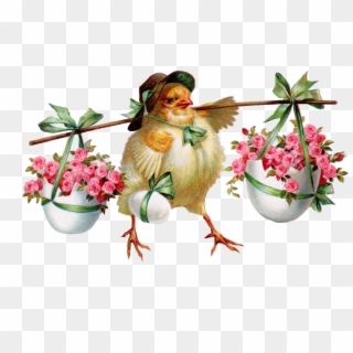 Happy Easter - Victorian Easter Greeting Chick Clipart