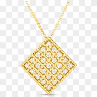 18k Gold & Diamond Byzantine Barocco Medium Pendant - Roberto Coin Jewlery Clipart