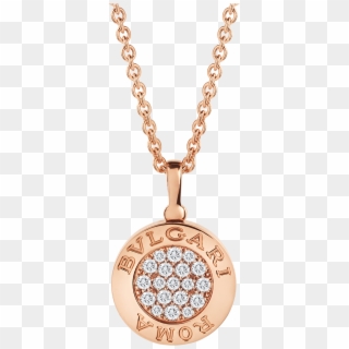 Bvlgari Bvlgari Necklace With 18 Kt Rose Gold Chain - Bvlgari Necklace Diamond Clipart