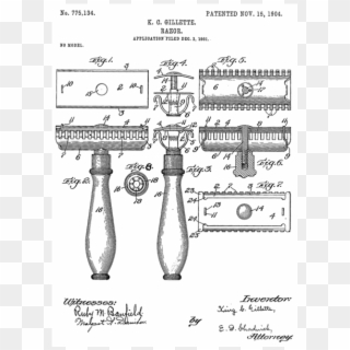 2 Evolution Of Shaving Safety Razor Gillette - Gillette Safety Razor Patent Clipart