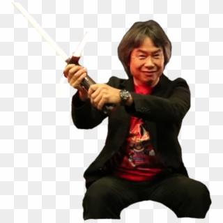 Shigeru Miyamoto With Lightsaber - Shigeru Miyamoto Transparent Clipart