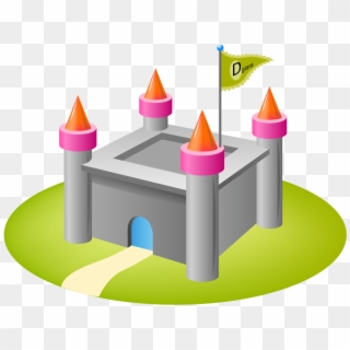 Cartoon Illustration Of A Fairytale Fortified Castle - Castle Clipart