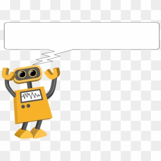 Tim Robot With An Electronic Speech Bubble Above Its - Cartoon Clipart
