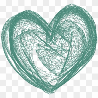Heart Brush Drawn Green Aqua Sticker - Heart Clipart
