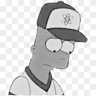 The Simpsons - Black And White Sad Clipart