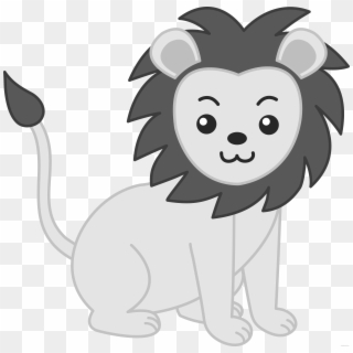 Lion And Basketball Png Black White - Lion Cartoon Clipart Black And White Transparent Png