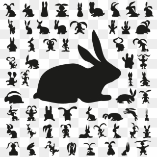 Cute Bunny Silhouettes - Bunny Vector Free Clipart