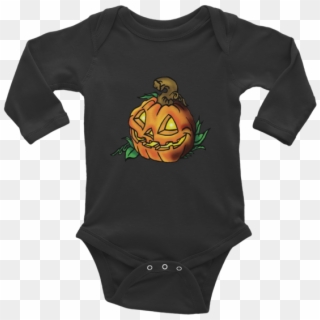 Image Of Jack O' Lantern Infant Long Sleeve One-piece - Infant Bodysuit Clipart