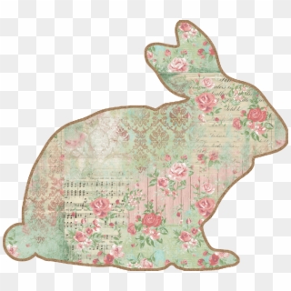 Cottage Chic Easter Rabbit Tags Cutecrafting - Bunny Shape Transparent Background Clipart