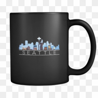Seattle Washington Downtown City Skyline Souvenir Travel - Black Tea Mugs Clipart