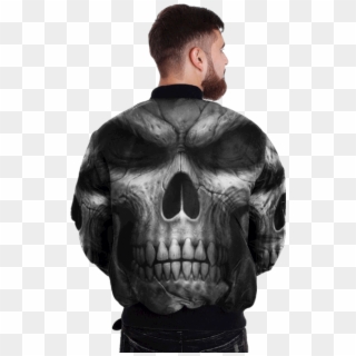 Com Black Silhouette Skull Over Print Jacket %tag - Jacket Clipart