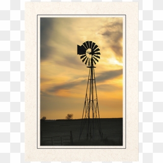 Windmill At Sunset - Windmill Clipart