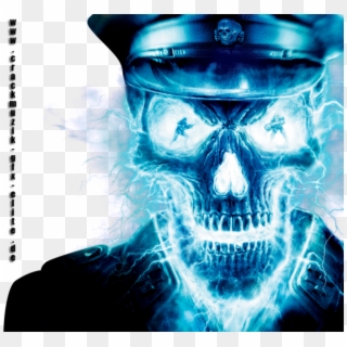 Wolfenstein - Skull With Blue Fire Clipart