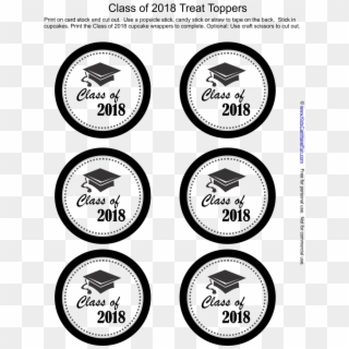 Class Of 2018 Cupcake Toppers - Free Printable Graduation Cupcake Toppers 2018 Clipart