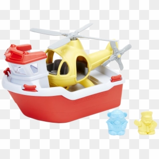 Rescue Boat And Helicopter Set - Green Toys Rescue Boat With Helicopter Clipart