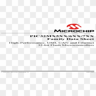 Pic32mx5xx/6xx/7xx Family Data 2009 2011 Microchip - Datasheet Clipart
