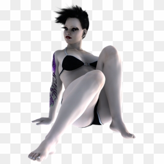 Tattoo Lady Pose 3d Render People Woman Girl - Girl Clipart
