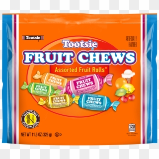 Tootsie Fruit Chews Assorted Fruit Flavored Rolls, - Candy Clipart