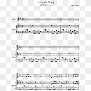Leliana's Song Sheet Music Composed By Dragon Age 1 - Just Can T Wait To Be King 악보 Clipart